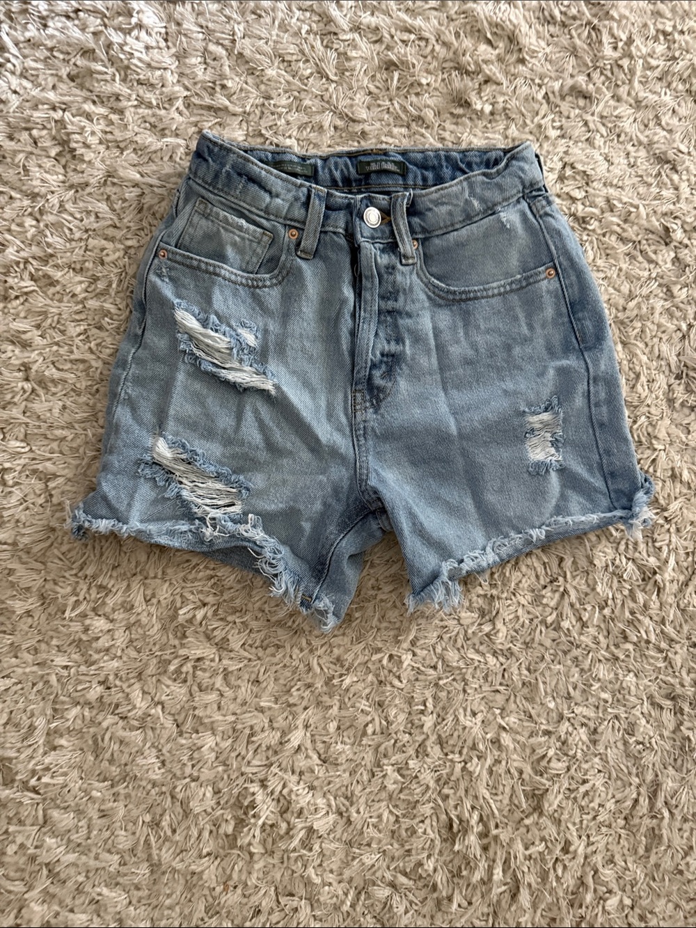 wild fable Light Blue Distressed Denim Shorts